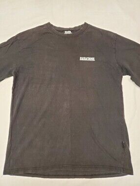 Hahacross Oversized Faded Black Tee Streetwear One Size Acid Wash Logo Tshirt